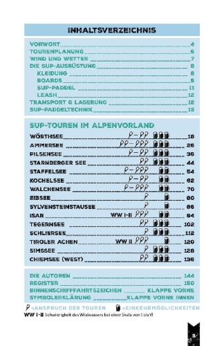 Buchcover und Innenansicht für das Buch: SUP-Guide Bayerisches Alpenvorland