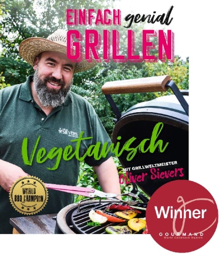 Buchcover und Innenansicht für das Buch: Einfach genial grillen - Vegetarisch