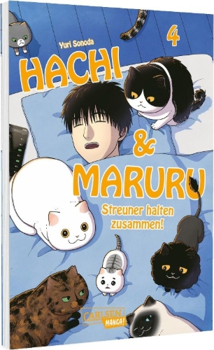 Buchcover und Innenansicht für das Buch: Tsure-neko Maruru to Hachi