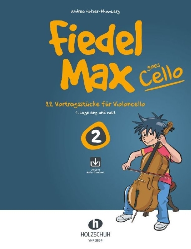 Buchcover und Innenansicht für das Buch: Fiedel-Max goes Cello 2 (inkl. Downloadcode)