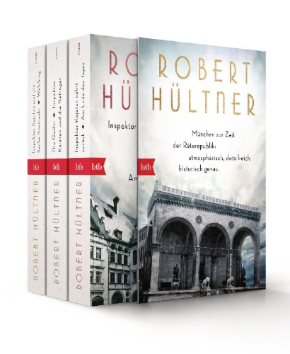 Buchcover und Innenansicht für das Buch: Inspektor Kajetan: Die gesamte Reihe in drei Bänden im Schuber