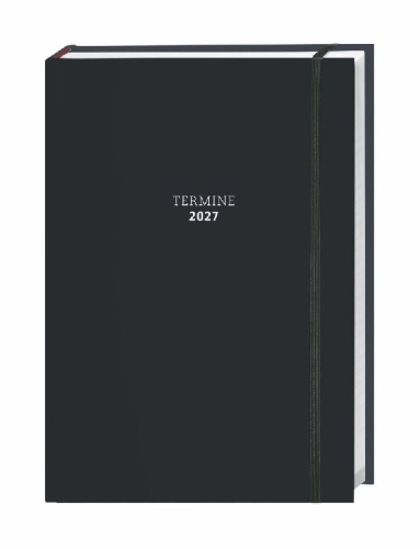Buchcover und Innenansicht für das Buch: Tages-Kalenderbuch A6, schwarz 2027