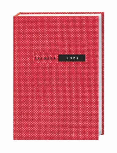 Buchcover und Innenansicht für das Buch: Terminer A6, Struktur rot 2027