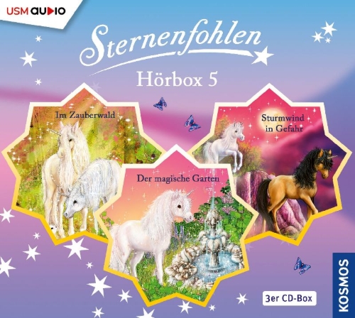 Buchcover und Innenansicht für das Buch: Die große Sternenfohlen Hörbox Folgen 13-15 (3 Audio CDs)
