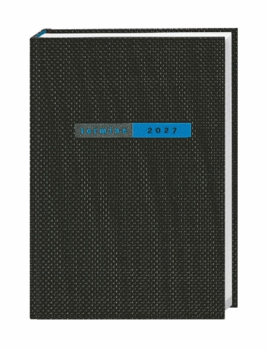 Buchcover und Innenansicht für das Buch: Terminer A6, Struktur schwarz 2027