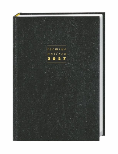 Buchcover und Innenansicht für das Buch: Terminer A5, Leder schwarz 2027
