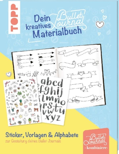 Buchcover und Innenansicht für das Buch: Dein kreatives Bullet-Journal-Materialbuch