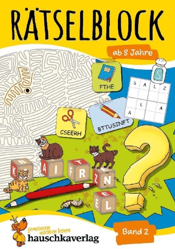 Buchcover und Innenansicht für das Buch: Rätselblock ab 8 Jahre - Band 2