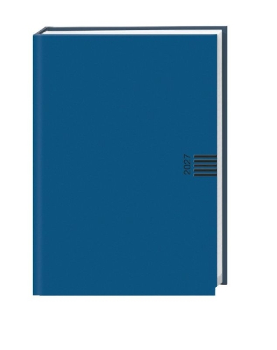 Buchcover und Innenansicht für das Buch: Wochen-Cheftimer A5, blau 2027