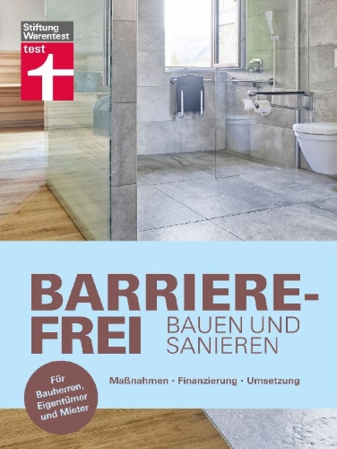 Buchcover und Innenansicht für das Buch: Barrierefrei bauen und sanieren