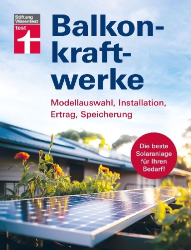 Buchcover und Innenansicht für das Buch: Balkonkraftwerke