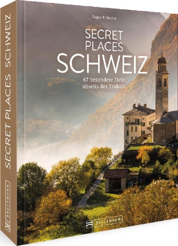 Buchcover und Innenansicht für das Buch: Secret Places Schweiz