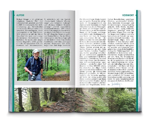 Buchcover und Innenansicht für das Buch: KOMPASS Wanderführer Wandertrilogie Allgäu, 84 Touren mit Extra-Tourenkarte