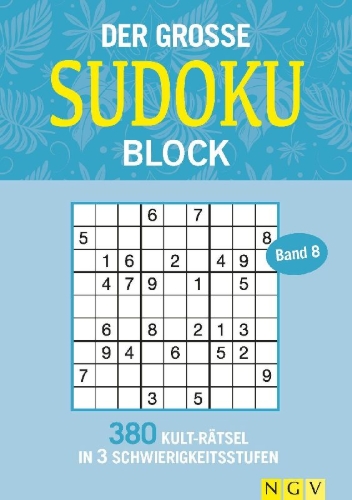 Buchcover und Innenansicht für das Buch: Der große Sudoku Block Band 8