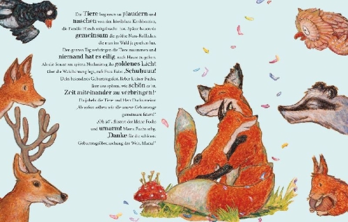 Buchcover und Innenansicht für das Buch: Viel Glück zum Geburtstag, kleiner Fuchs!
