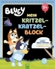Buchcover und Innenansicht für das Buch: Bluey Mein Kritzel-Kratzel-Block