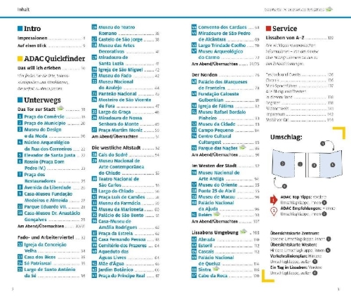 Buchcover und Innenansicht für das Buch: ADAC Reiseführer Lissabon
