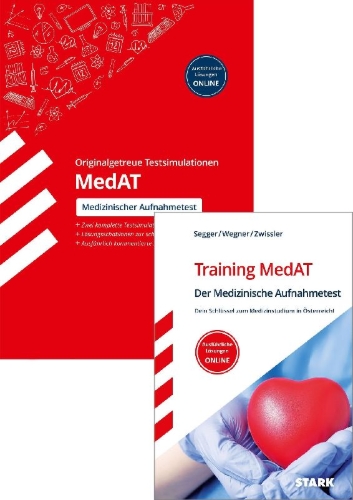 Buchcover und Innenansicht für das Buch: STARK MedAT - Medizinischer Aufnahmetest - Training MedAT + Testsimulation MedAT