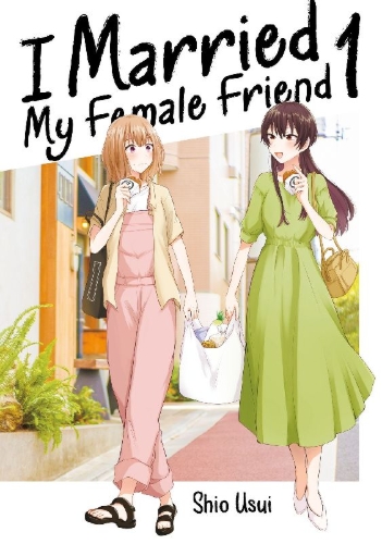 Buchcover und Innenansicht für das Buch: Onnatomodachi to Kekkon Shitemita 1