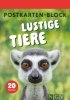 Buchcover und Innenansicht für das Buch: Postkartenblock Lustige Tiere