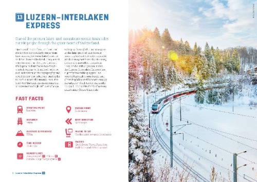 Buchcover und Innenansicht für das Buch: The Best Swiss Train Rides