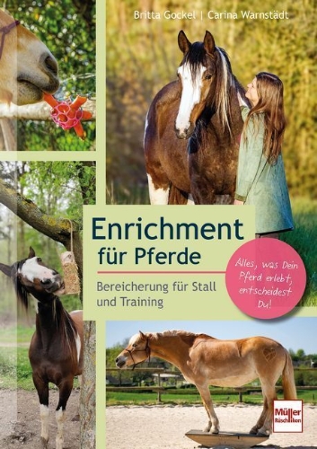 Buchcover und Innenansicht für das Buch: Enrichment für Pferde