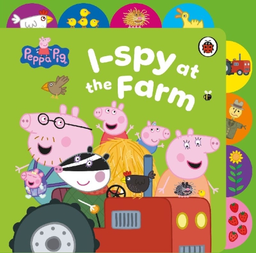 Buchcover und Innenansicht für das Buch: Peppa Pig: I Spy at the Farm