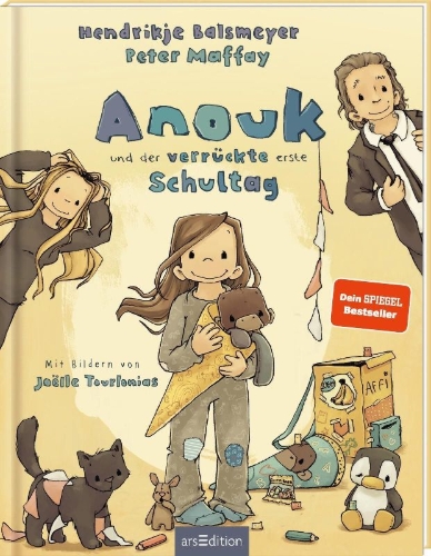 Buchcover und Innenansicht für das Buch: Anouk und der verrückte erste Schultag