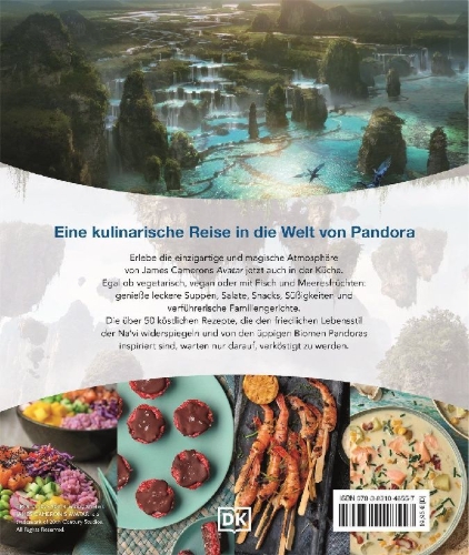 Buchcover und Innenansicht für das Buch: Avatar: Das offizielle Kochbuch von Pandora