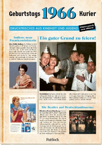 Buchcover und Innenansicht für das Buch: 1966 - Geburtstagskurier