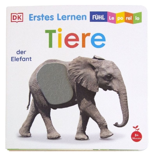 Buchcover und Innenansicht für das Buch: Erstes Lernen Fühl-Leporello. Tiere