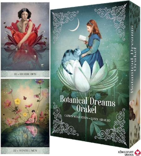 Buchcover und Innenansicht für das Buch: Botanical Dreams Orakel - 56 Orakel-Karten und 68-seitiges Booklet