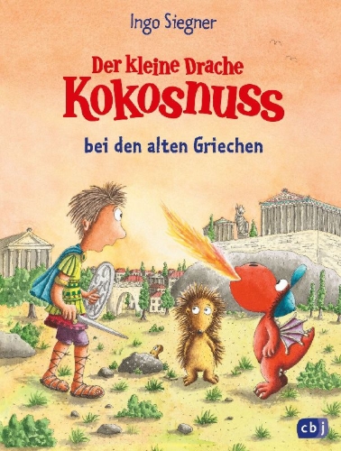 Buchcover und Innenansicht für das Buch: Der kleine Drache Kokosnuss bei den alten Griechen
