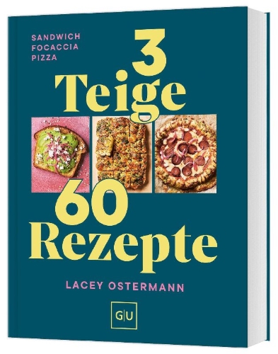 Buchcover und Innenansicht für das Buch: 3 Teige - 60 Rezepte