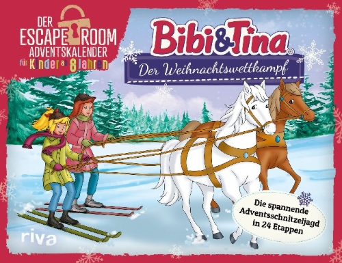 Buchcover und Innenansicht für das Buch: Bibi & Tina - Der Weihnachtswettkampf