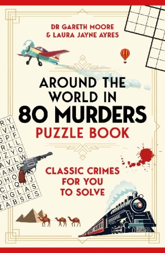 Buchcover und Innenansicht für das Buch: Around the World in 80 Murders Puzzle Book