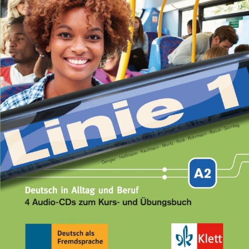 Buchcover und Innenansicht für das Buch: Linie 1 A2. 4 Audio-CDs zum Kurs- und Übungsbuch