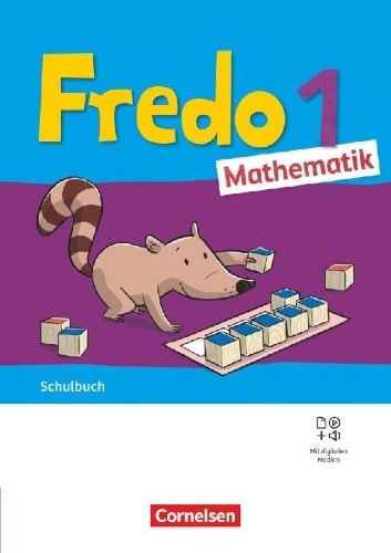 Buchcover und Innenansicht für das Buch: Fredo Mathematik 1. Schuljahr. Ausgabe A - Schulbuch mit "Das kann ich jetzt!"-Heft, Kartonbeilagen und digitalen Medien