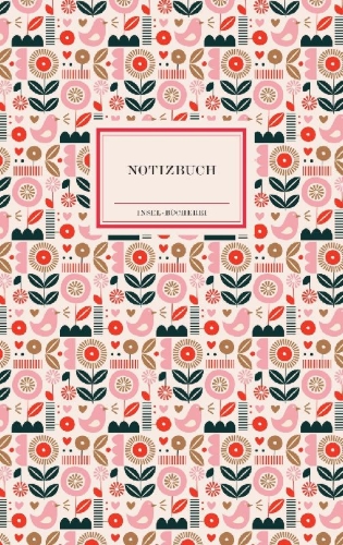 Buchcover und Innenansicht für das Buch: Notizbuch Insel-Bücherei 'Puderrosa Blumen retro'