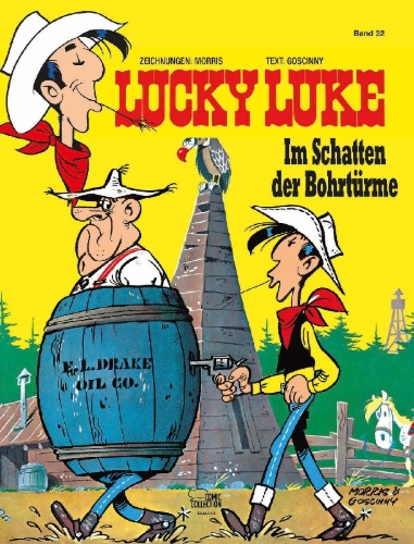 Buchcover und Innenansicht für das Buch: Lucky Luke 18: A lòmbre des derricks