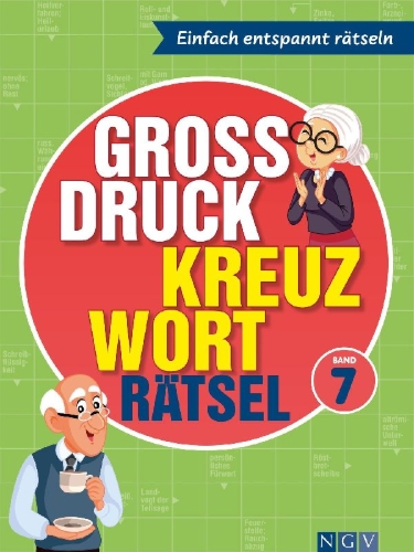 Buchcover und Innenansicht für das Buch: Großdruck Kreuzworträtsel Band 7 -  Rätselbuch für Senioren & Rentner mit großer Schrift