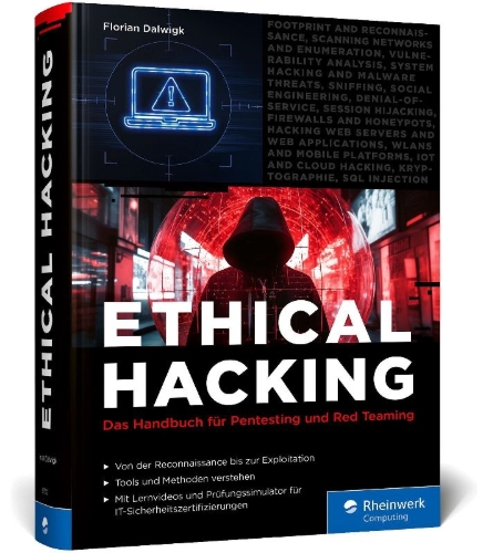 Buchcover und Innenansicht für das Buch: Ethical Hacking