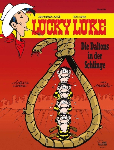 Buchcover und Innenansicht für das Buch: Les Aventures de Lucky Luke d'après Morris 2: La corde au cou