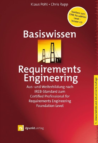 Buchcover und Innenansicht für das Buch: Basiswissen Requirements Engineering