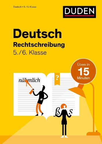 Buchcover und Innenansicht für das Buch: Deutsch in 15 Minuten - Rechtschreibung 5./6. Klasse