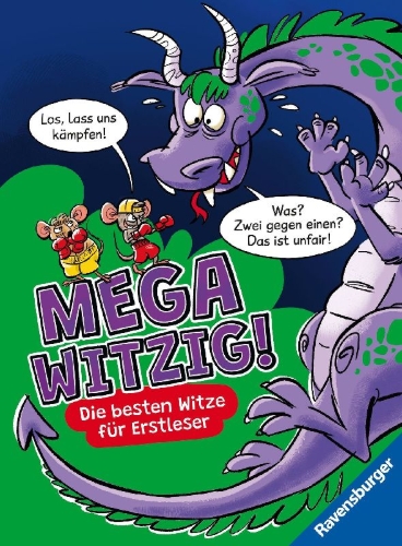 Buchcover und Innenansicht für das Buch: Mega witzig! Die besten Witze für Erstleser