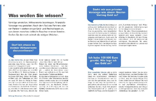 Buchcover und Innenansicht für das Buch: Finanzplaner Witwen und Witwer