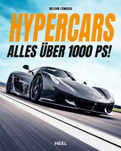 Buchcover und Innenansicht für das Buch: Hypercars! Alles über 1.000 PS