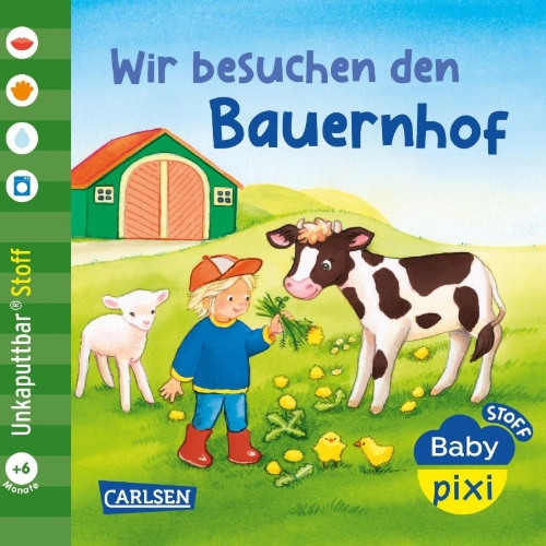 Buchcover und Innenansicht für das Buch: Baby Pixi (unkaputtbar) 167: Baby Pixi Stoff: Wir besuchen den Bauernhof