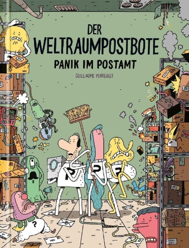 Buchcover und Innenansicht für das Buch: Le facteur de l'espace - Panique à la poste!
